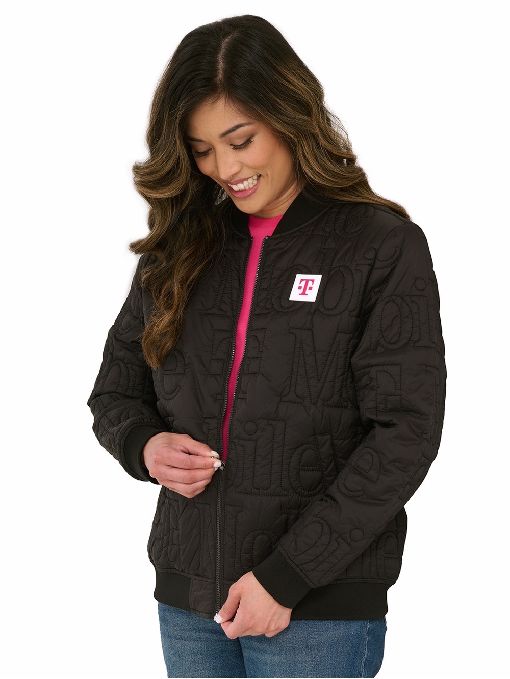 T-Mobile Be Magenta WOMEN'S QUILTED BLACK JACKET M